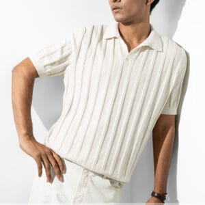 Grace Jacquard Stripe Ivory White